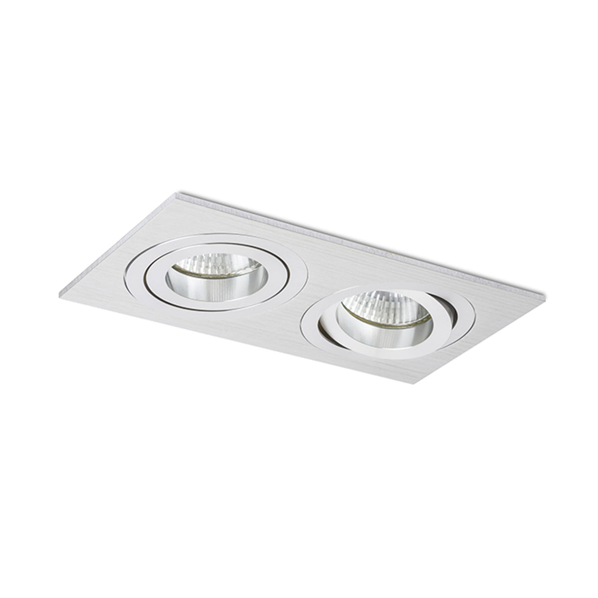 RENDL recessed light PASADENA GU10 SQ II recessed  brushed aluminum 230V LED GU10 2x7W R12712 5