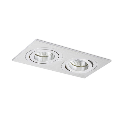 RENDL recessed light PASADENA GU10 SQ II recessed  brushed aluminum 230V LED GU10 2x7W R12712 5
