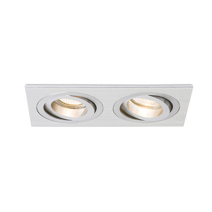 RENDL recessed light PASADENA GU10 SQ II recessed  brushed aluminum 230V LED GU10 2x7W R12712 6