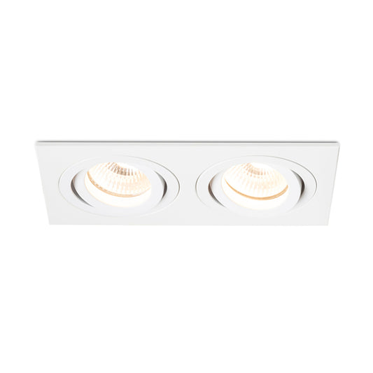 RENDL recessed light PASADENA GU10 SQ II recessed white  230V LED GU10 2x7W R12713 1