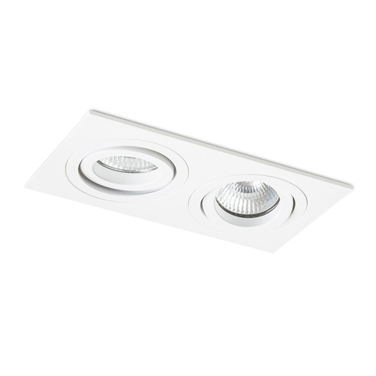 RENDL recessed light PASADENA GU10 SQ II recessed white  230V LED GU10 2x7W R12713 5