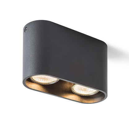 RENDL surface mounted lamp MANTOVA II ceiling matte black  230V LED GU10 2x7W R12734 5