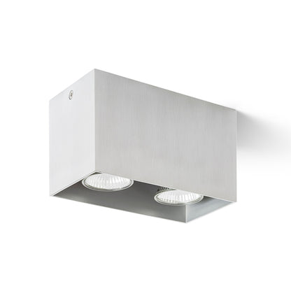 RENDL surface mounted lamp AGATE II ceiling  brushed aluminum 230V LED GU10 2x7W R12738 1