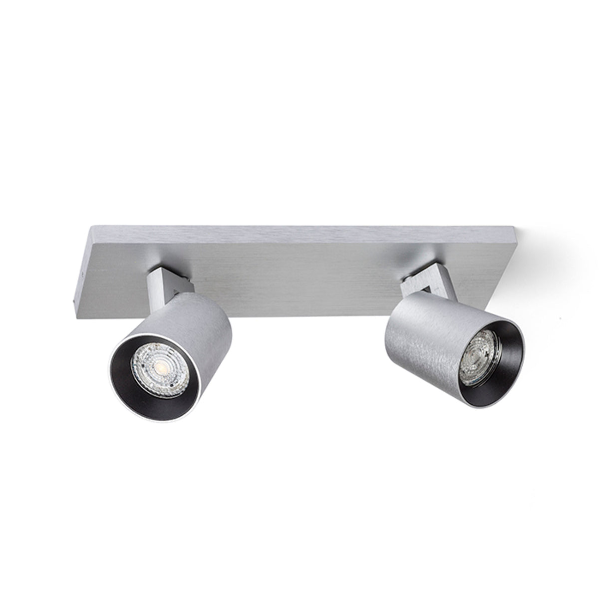 RENDL spotlight KENNY II surface mounted  brushed aluminum/black 230V LED GU10 2x8W R12916 1