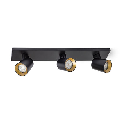 RENDL spotlight KENNY III surface mounted black/gold  230V LED GU10 3x8W R12920 1