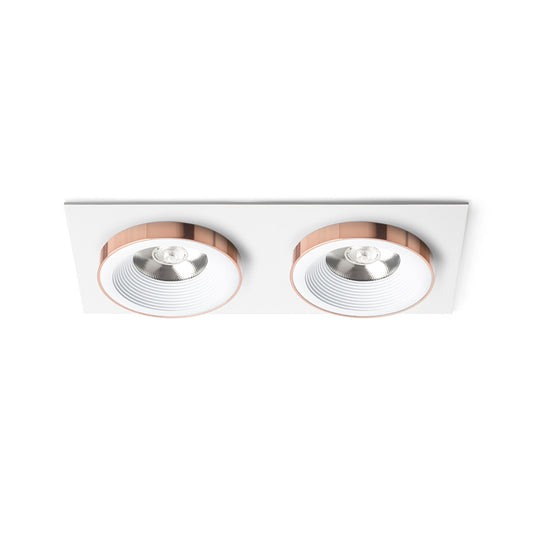 RENDL recessed light SHARM SQ II recessed white copper 230V LED 2x10W 24° 3000K R13255 1