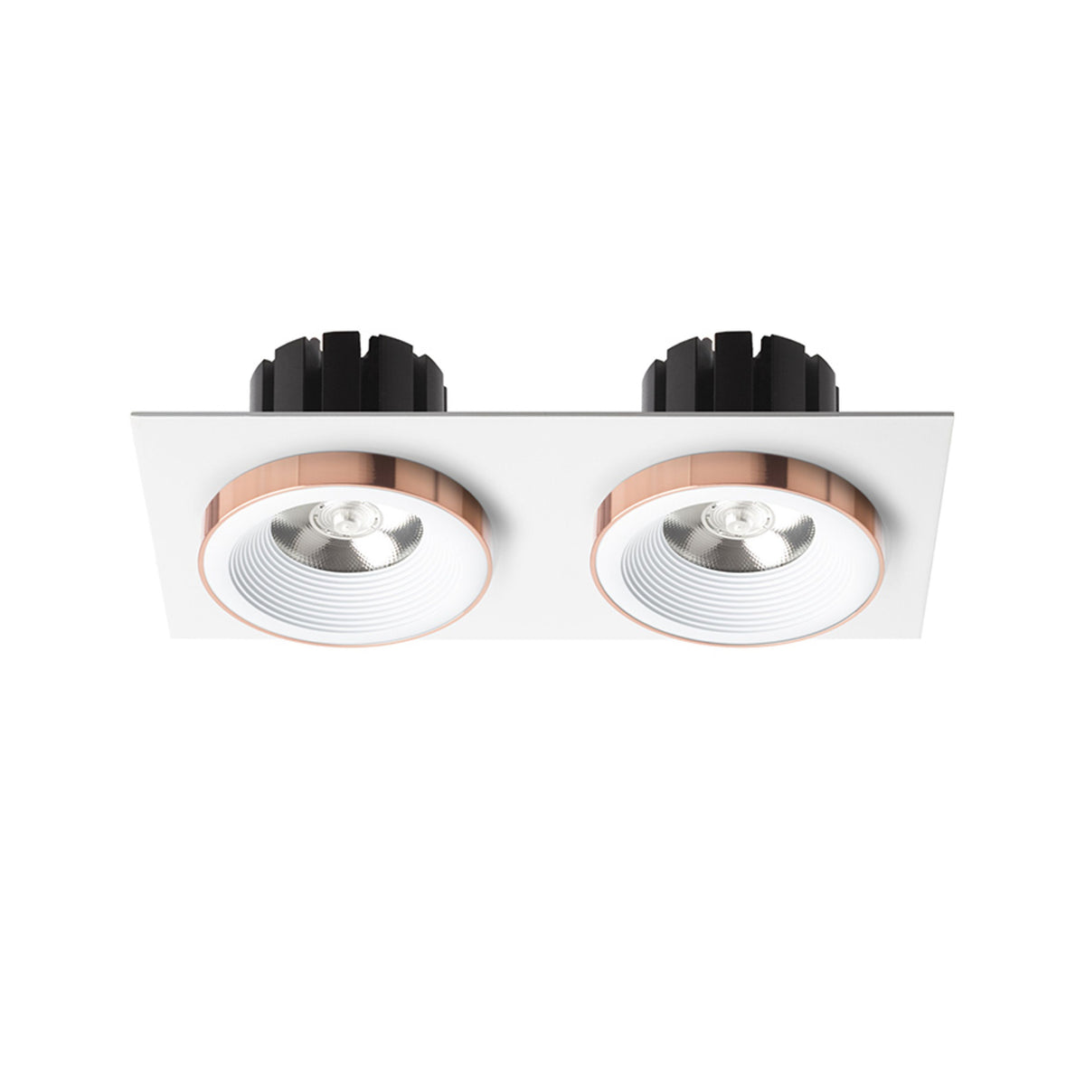 RENDL recessed light SHARM SQ II recessed white copper 230V LED 2x10W 24° 3000K R13255 2