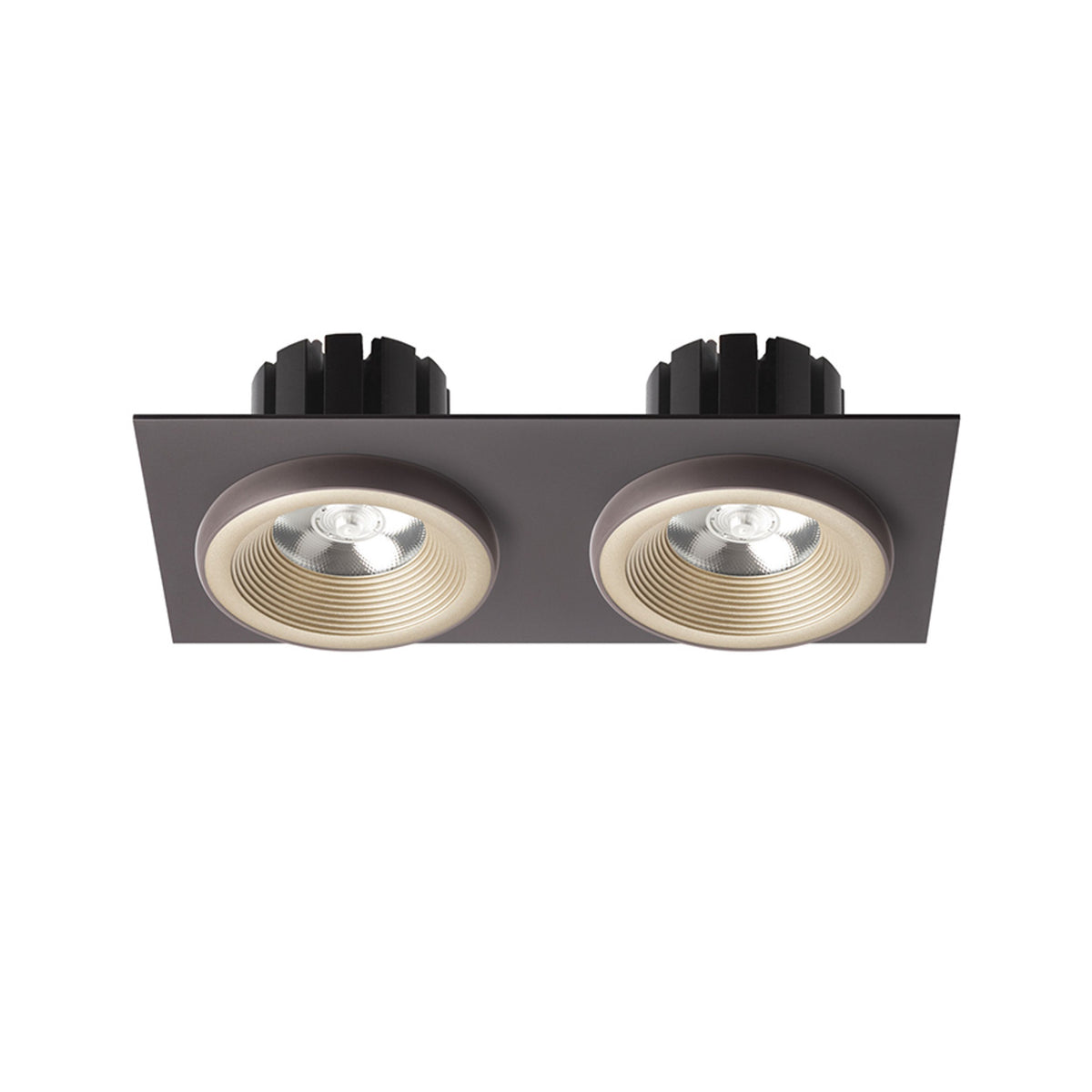 RENDL recessed light SHARM SQ II recessed pearl gold/brown 230V LED 2x10W 24° 3000K R13256 3