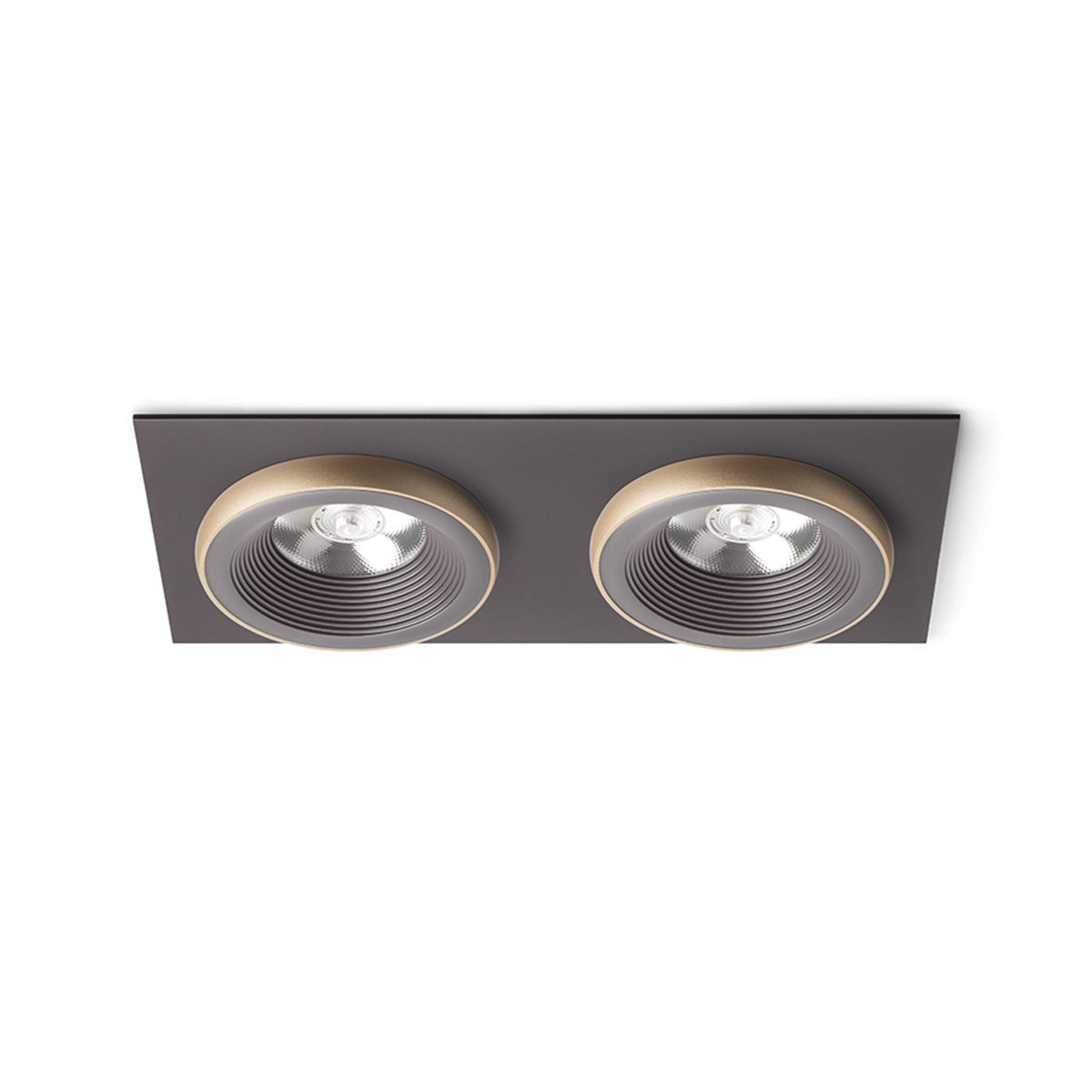 RENDL recessed light SHARM SQ II recessed brown/pearl gold 230V LED 2x10W 24° 3000K R13257 1