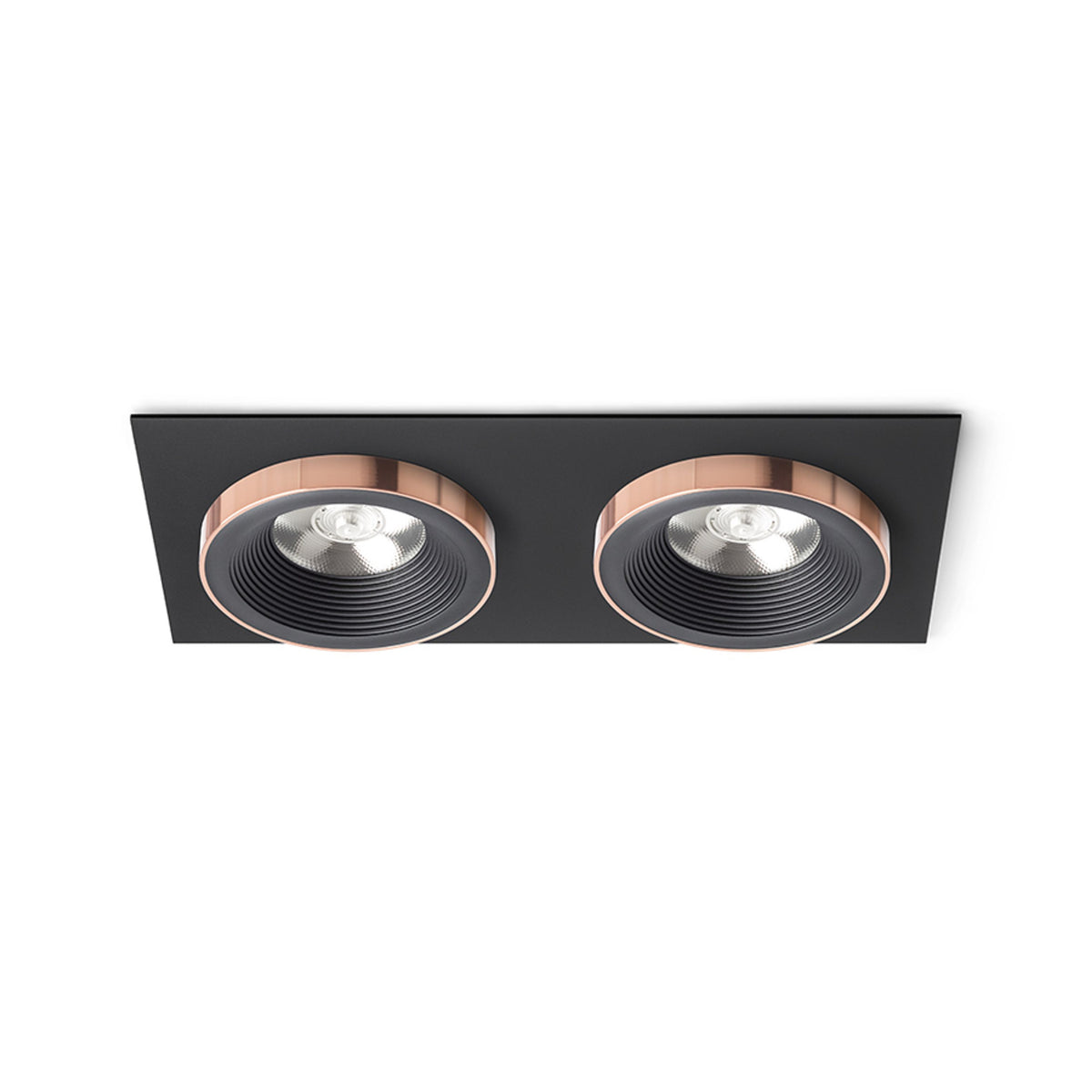 RENDL recessed light SHARM SQ II recessed black/black copper 230V LED 2x10W 24° 3000K R13259 1