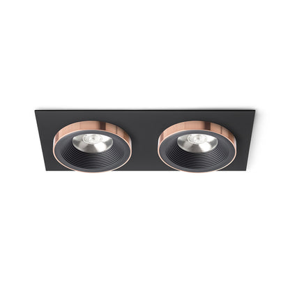 RENDL recessed light SHARM SQ II recessed black/black copper 230V LED 2x10W 24° 3000K R13259 1