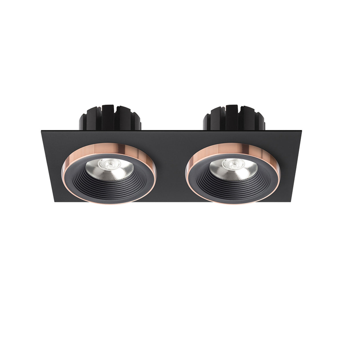 RENDL recessed light SHARM SQ II recessed black/black copper 230V LED 2x10W 24° 3000K R13259 2