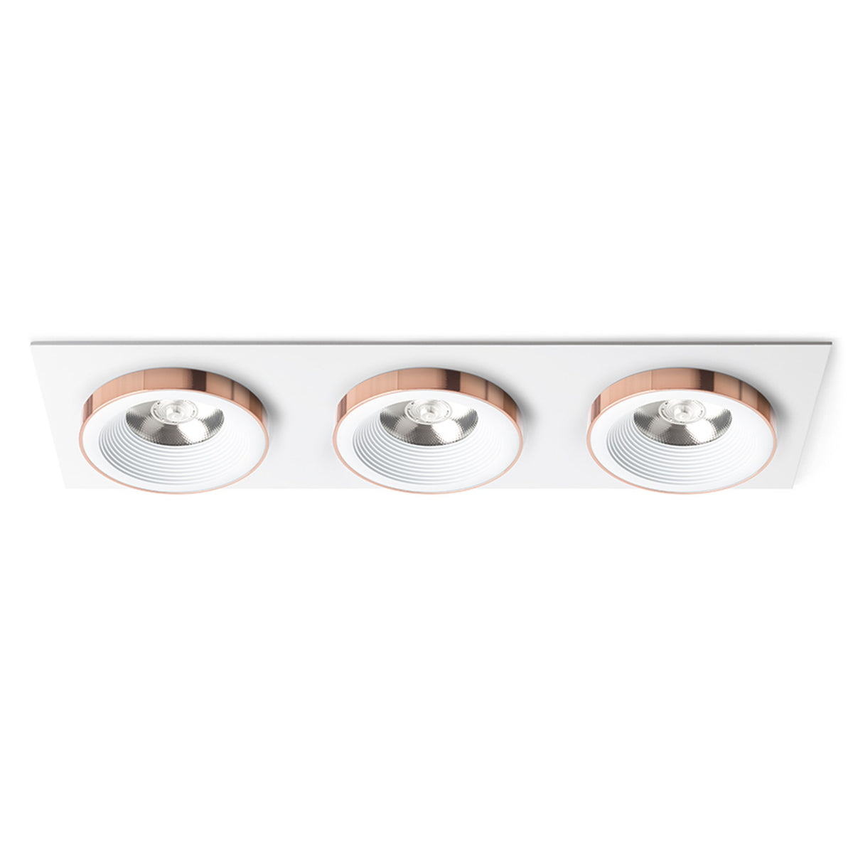 RENDL recessed light SHARM SQ III recessed white copper 230V LED 3x10W 24° 3000K R13260 1