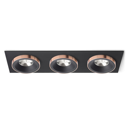 RENDL recessed light SHARM SQ III recessed black/black copper 230V LED 3x10W 24° 3000K R13264 1