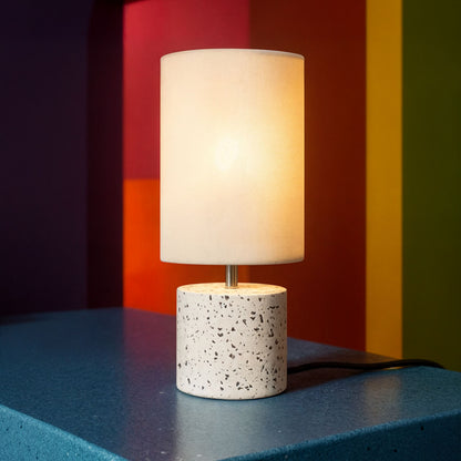 RENDL table lamp CAMINO table with shade white terazzo decor 230V LED E27 15W R13294 4