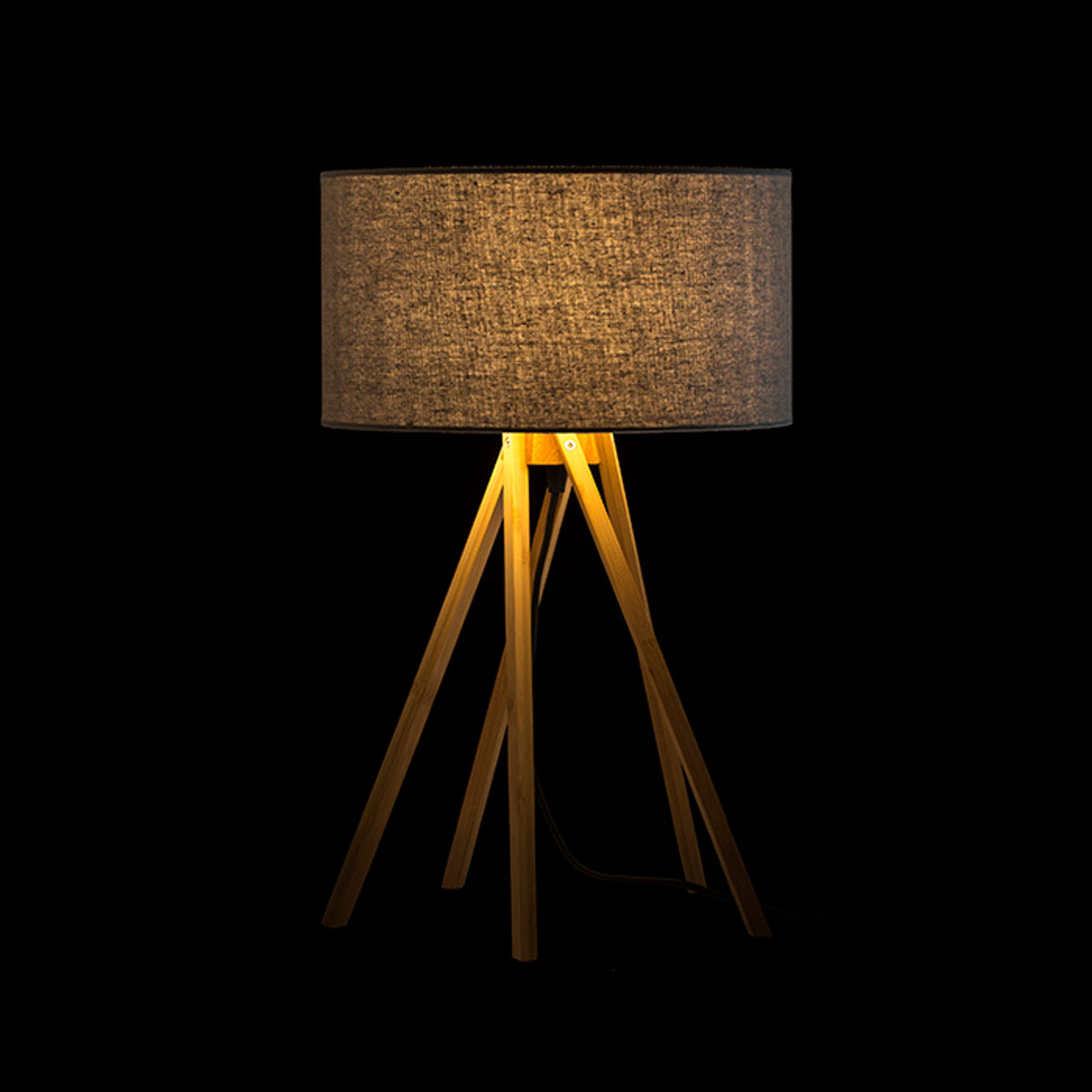 RENDL table lamp EL PASO table grey bamboo 230V LED E14 11W R13338 3