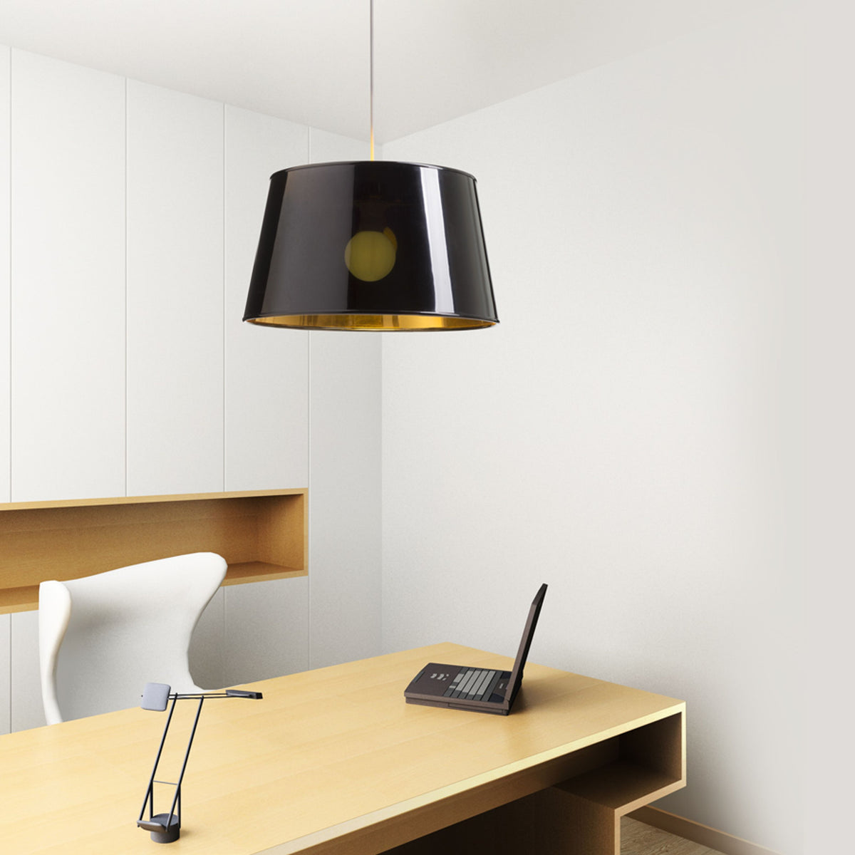 RENDL shades, shade bases, pendent sets RIDICK shade shiny black golden foil  max. 20W R13344 4