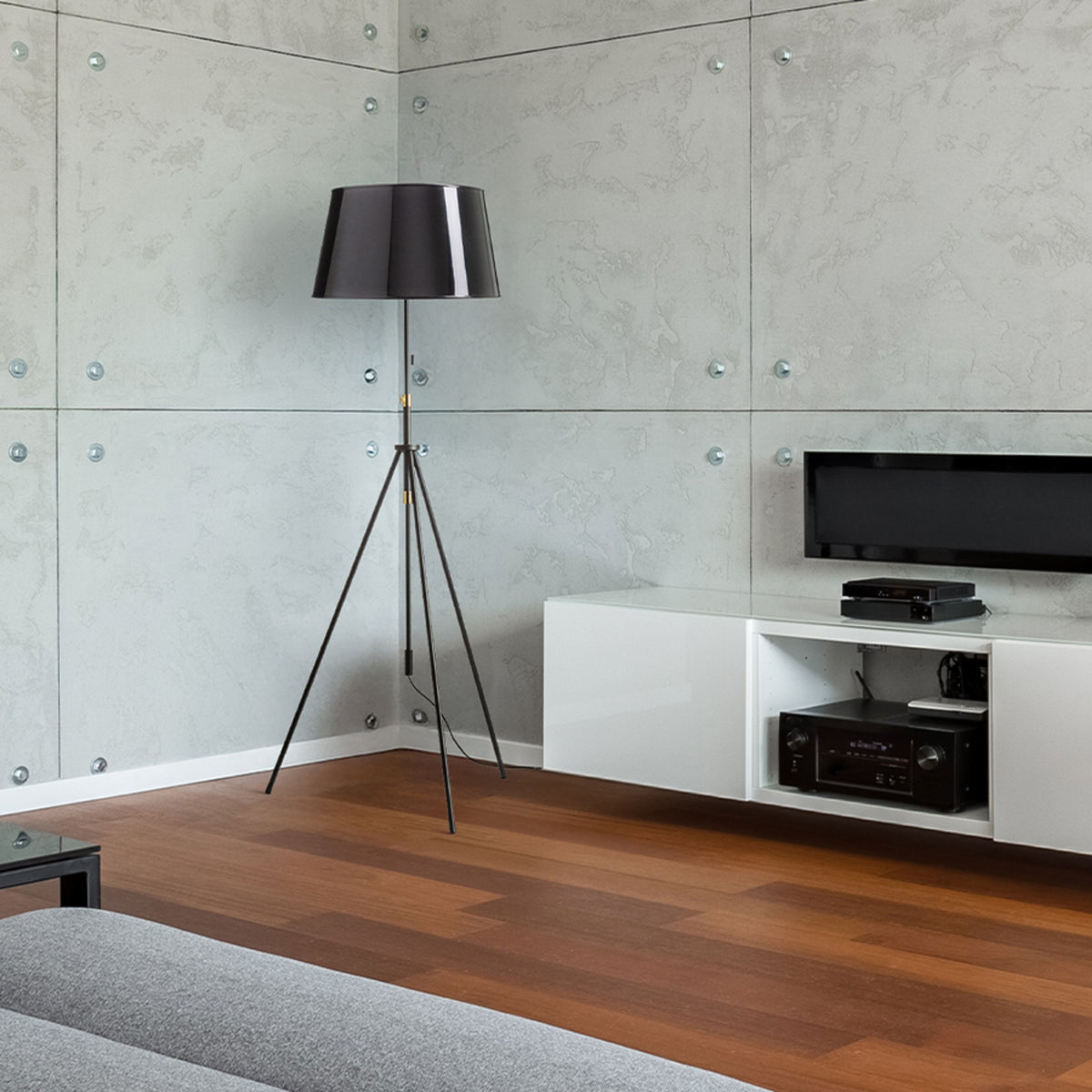 RENDL shades, shade bases, pendent sets LUTON floor base  black/brass 230V LED E27 15W R13640 7