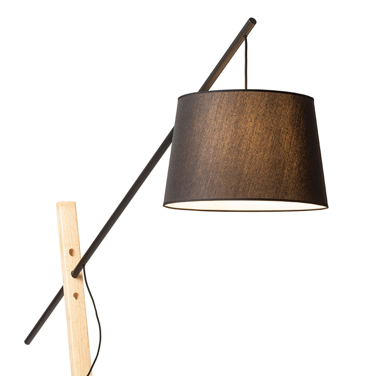 RENDL floor lamp DANTE floor black wood 230V LED E27 15W R13653 2