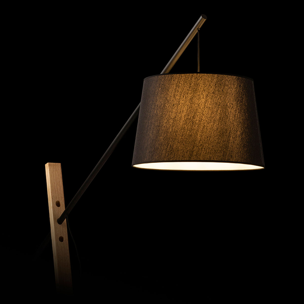 RENDL floor lamp DANTE floor black wood 230V LED E27 15W R13653 4