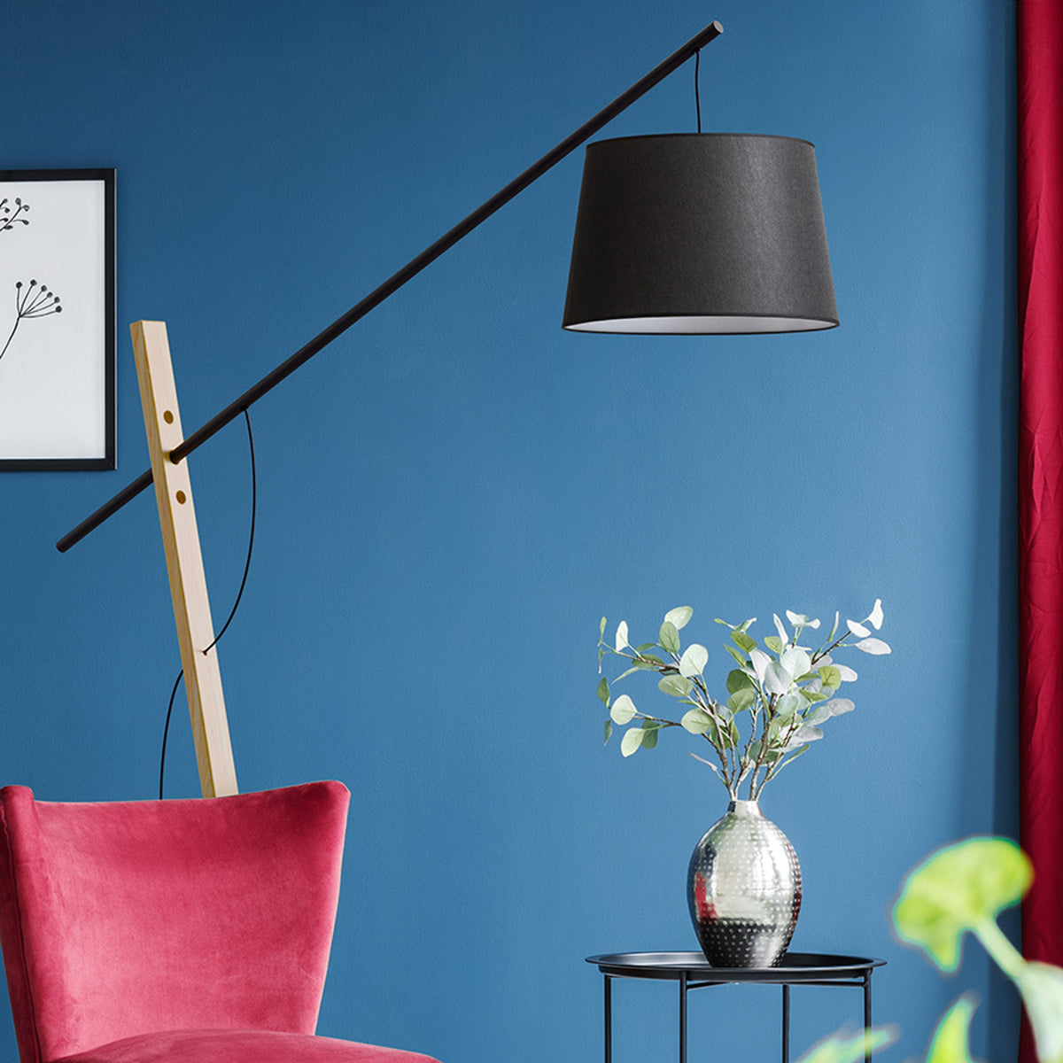 RENDL floor lamp DANTE floor black wood 230V LED E27 15W R13653 9