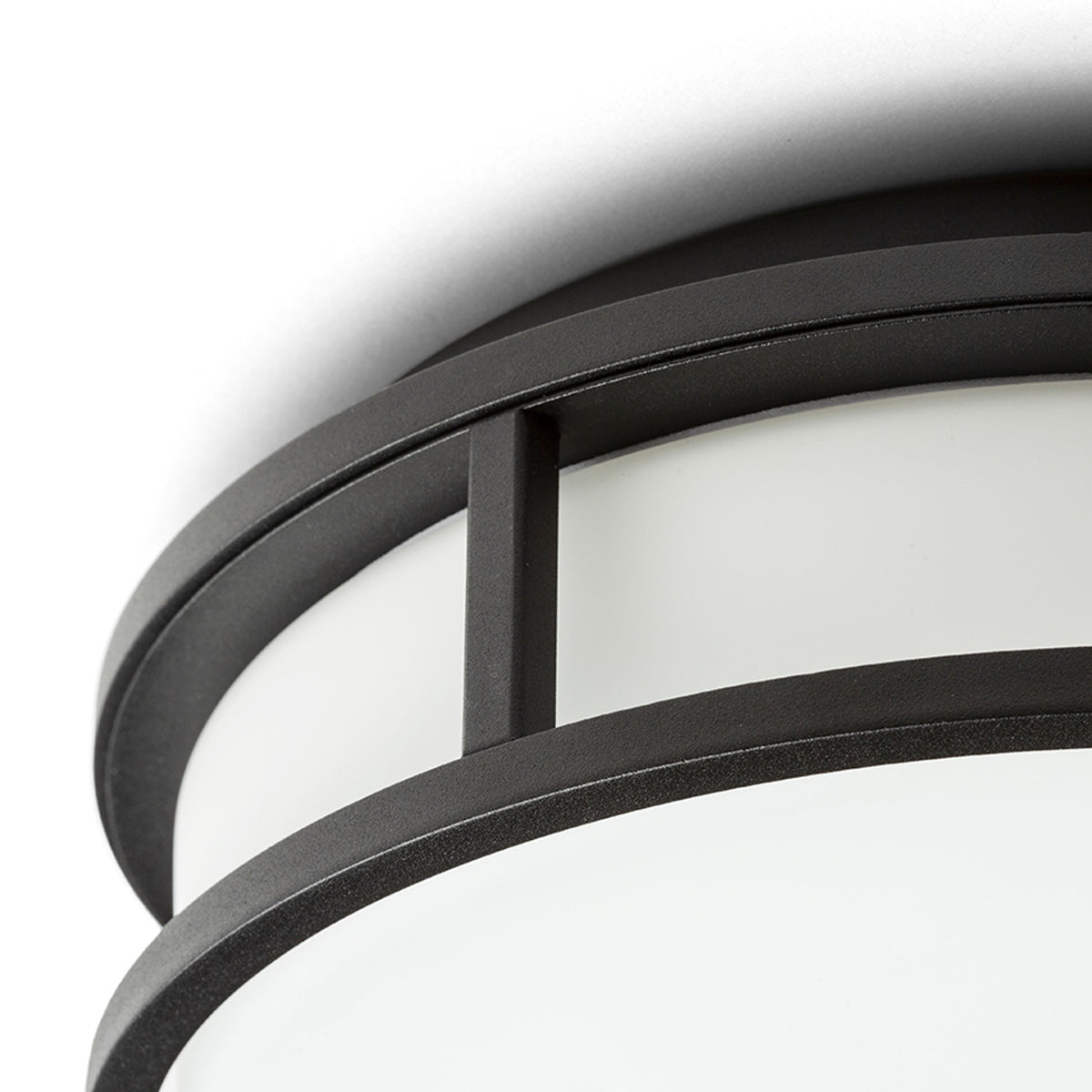RENDL surface mounted lamp GRANDE LED 25 ceiling  opal-colored glass/black 230V LED 12W IP44  3000K R13677 3