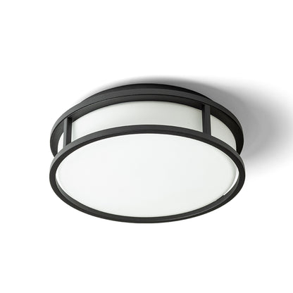RENDL surface mounted lamp GRANDE LED 25 ceiling  opal-colored glass/black 230V LED 12W IP44  3000K R13677 5