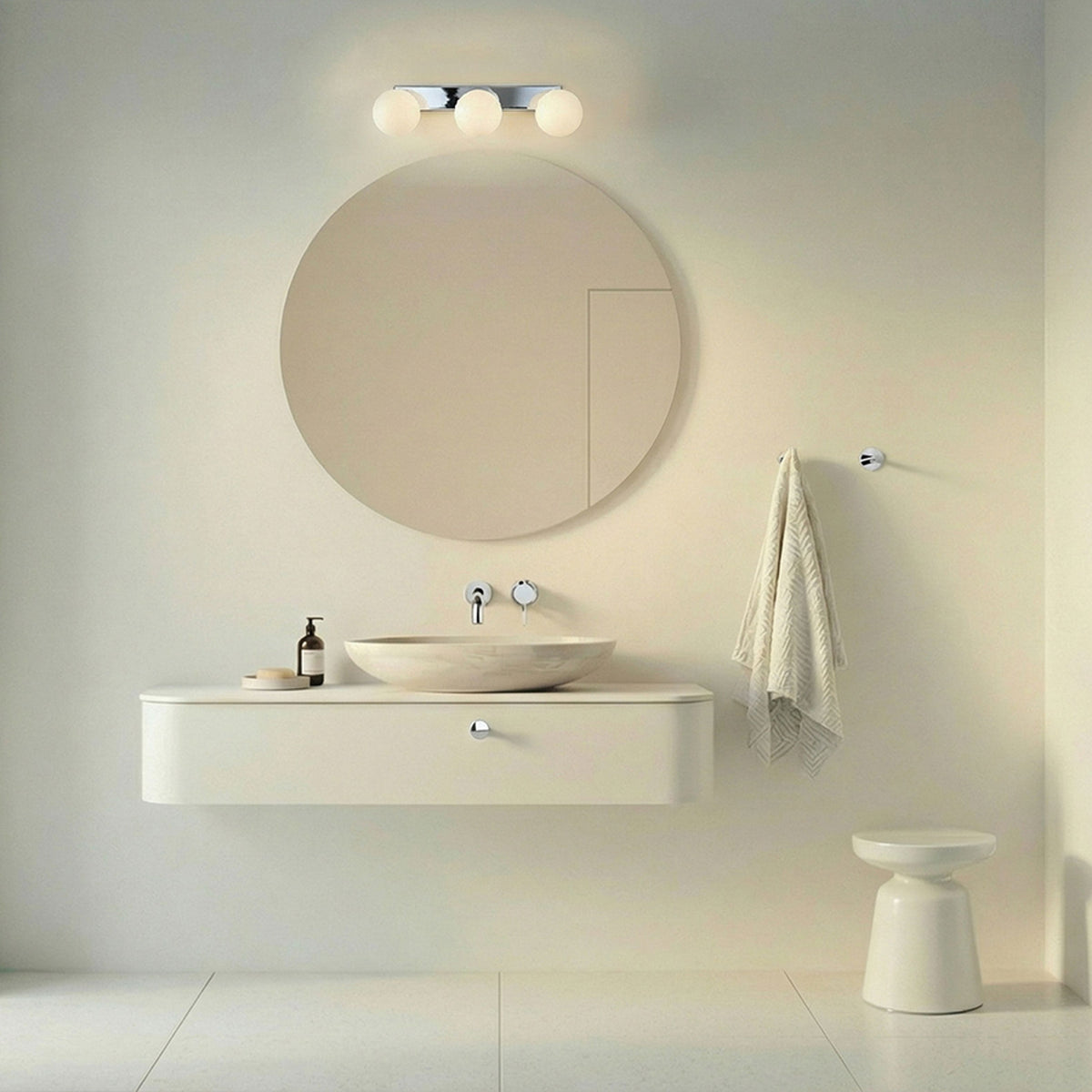 RENDL spotlight BOLLY III surface mounted  opal-colored glass/chrome 230V LED G9 3x3W IP44 R13691 4