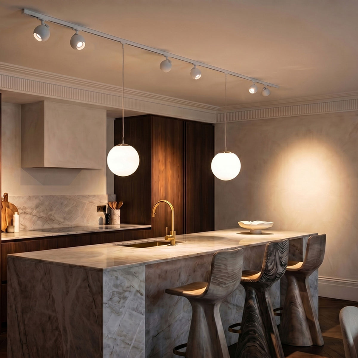 RENDL 1-circuit track system SIENA for 1-circuit tracks white  230V LED GU10 9W R13759 2