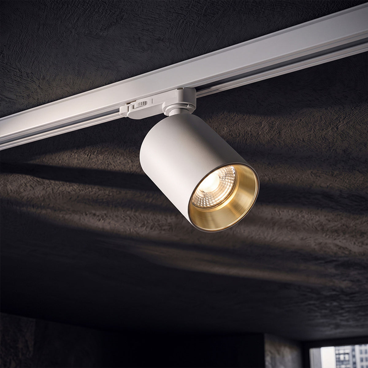 RENDL 3-circuit track system DARIO for 3-circuit tracks white brushed brass 230V LED GU10 9W R13873 4