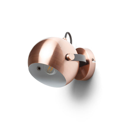 RENDL spotlight AGNETA surface mounted  brushed copper/black 230V LED E27 11W R13896 5