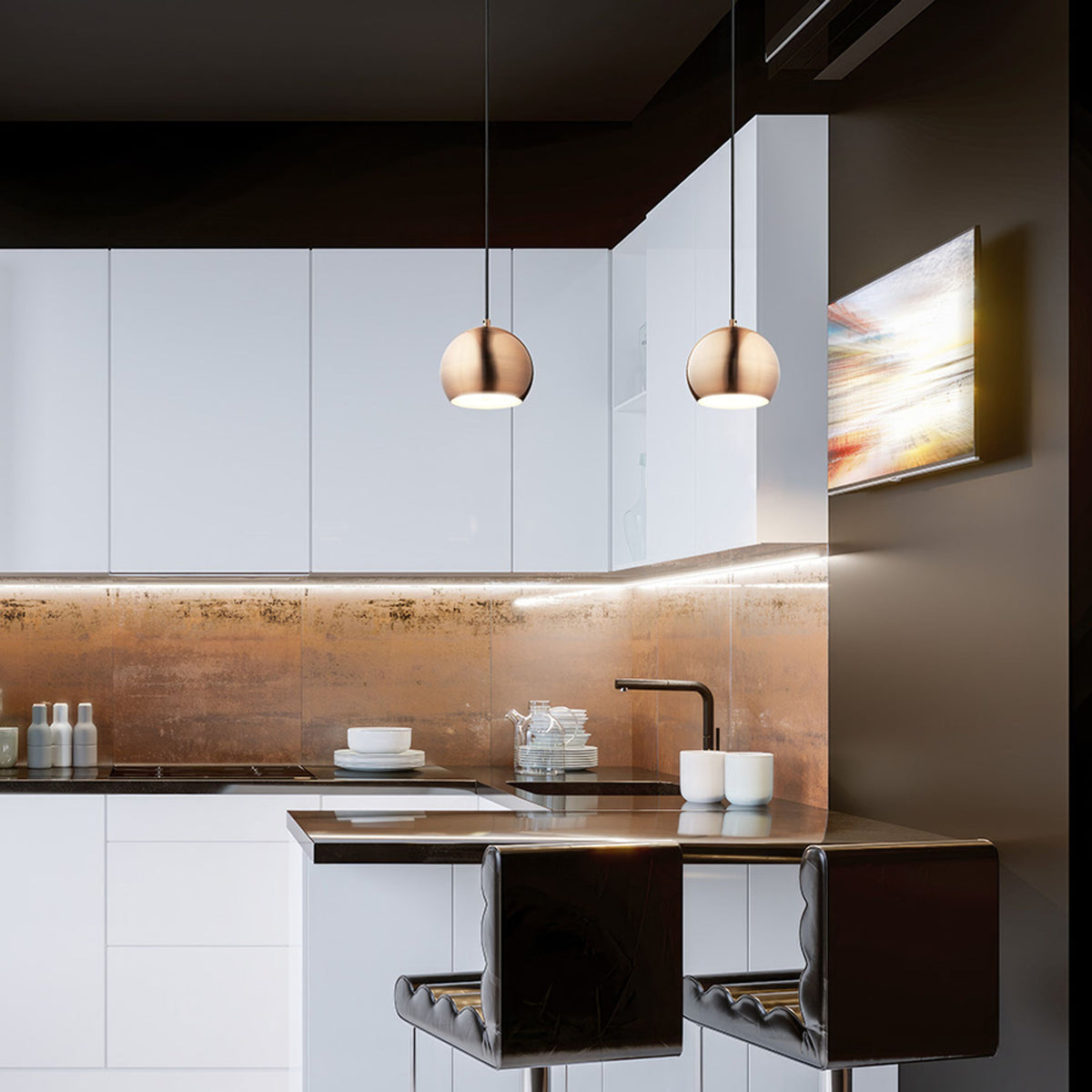 RENDL pendant lamp AGNETA pendant  brushed copper 230V LED E27 11W R13900 4