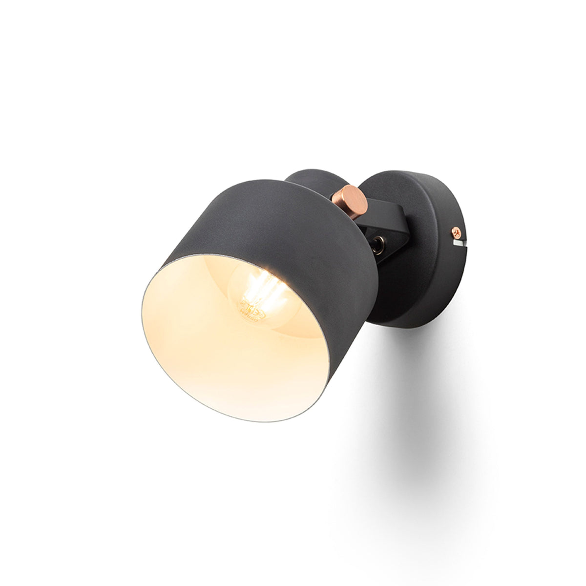 RENDL spotlight CELEIA surface mounted matte black brushed copper 230V LED E27 11W R13902 5