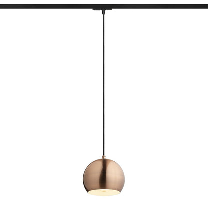 RENDL 1-circuit track system AGNETA for 1-circuit tracks pendant  brushed copper 230V LED E27 11W R13973 1