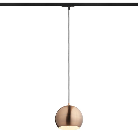 RENDL 1-circuit track system AGNETA for 1-circuit tracks pendant  brushed copper 230V LED E27 11W R13973 1