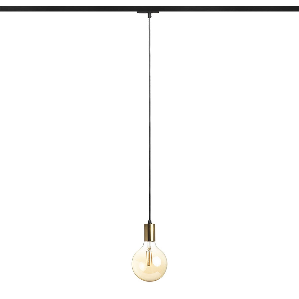 RENDL 1-circuit track system ARAQ for 1-circuit tracks pendant  brushed brass/black 230V LED E27 15W R13978 3