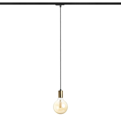 RENDL 1-circuit track system ARAQ for 1-circuit tracks pendant  brushed brass/black 230V LED E27 15W R13978 3