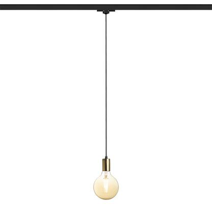RENDL 3-circuit track system ARAQ for 3-circuit tracks pendant  brushed brass/black 230V LED E27 15W R13979 1