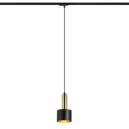 RENDL 1-circuit track system GIULIA 12 for 1-circuit tracks black/gold brown brass 230V LED E27 11W R13987 1