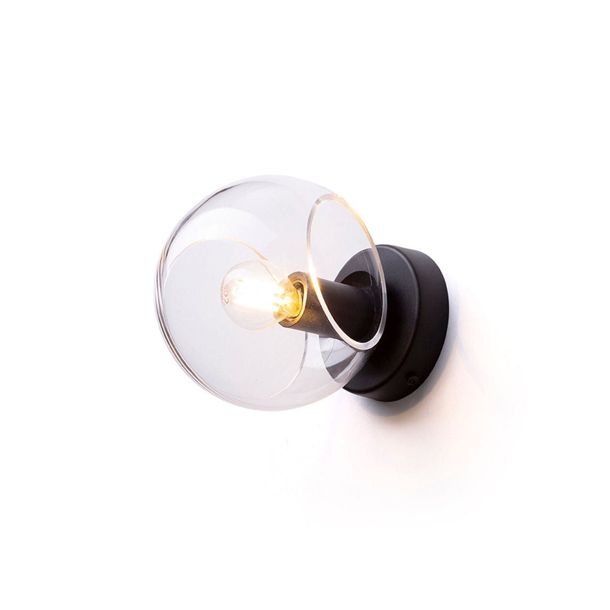 RENDL wall lamp SOLARIS surface mounted clear glass/black 230V LED E14 7W R13994 4