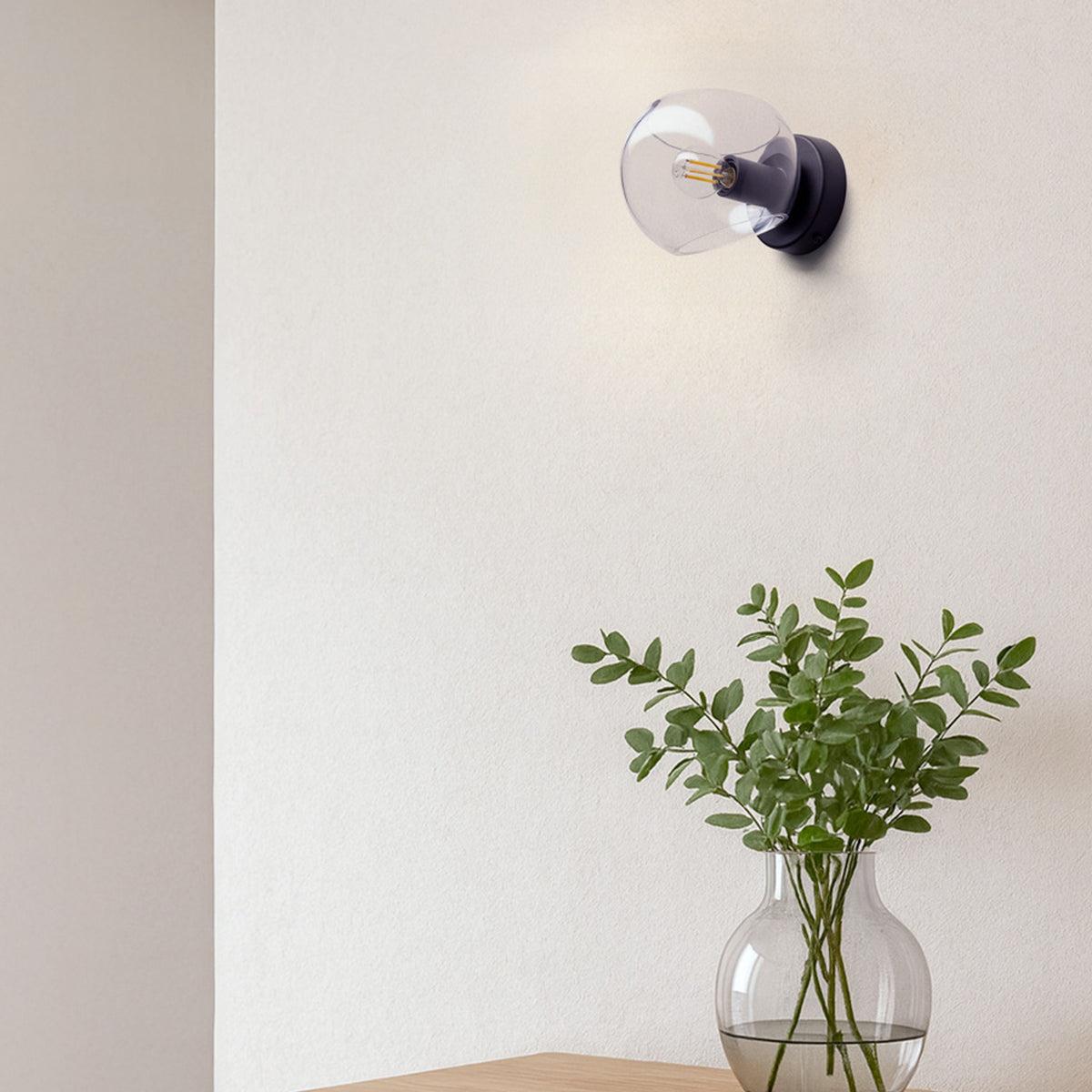 RENDL wall lamp SOLARIS surface mounted clear glass/black 230V LED E14 7W R13994 6