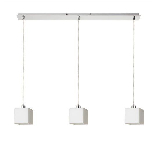 RENDL pendant lamp DADOS III 80 pendant  opal-colored glass/matt nickel 230V LED E27 3x11W R14021 1
