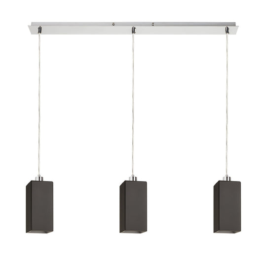 RENDL pendant lamp LIZ III 80 pendant black glass/matt nickel 230V LED E27 3x15W R14029 1
