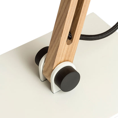 RENDL table lamp NIZZA table Polycotton white/wood 230V LED E14 7W R14031 3