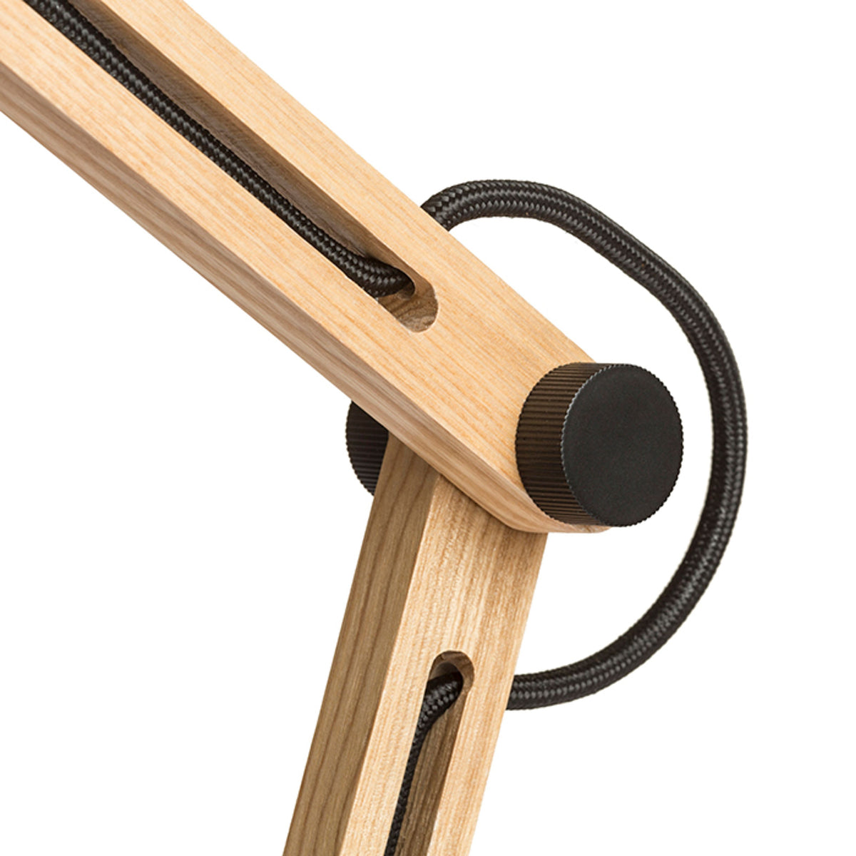 RENDL table lamp NIZZA table Polycotton black/wood 230V LED E14 7W R14032 4