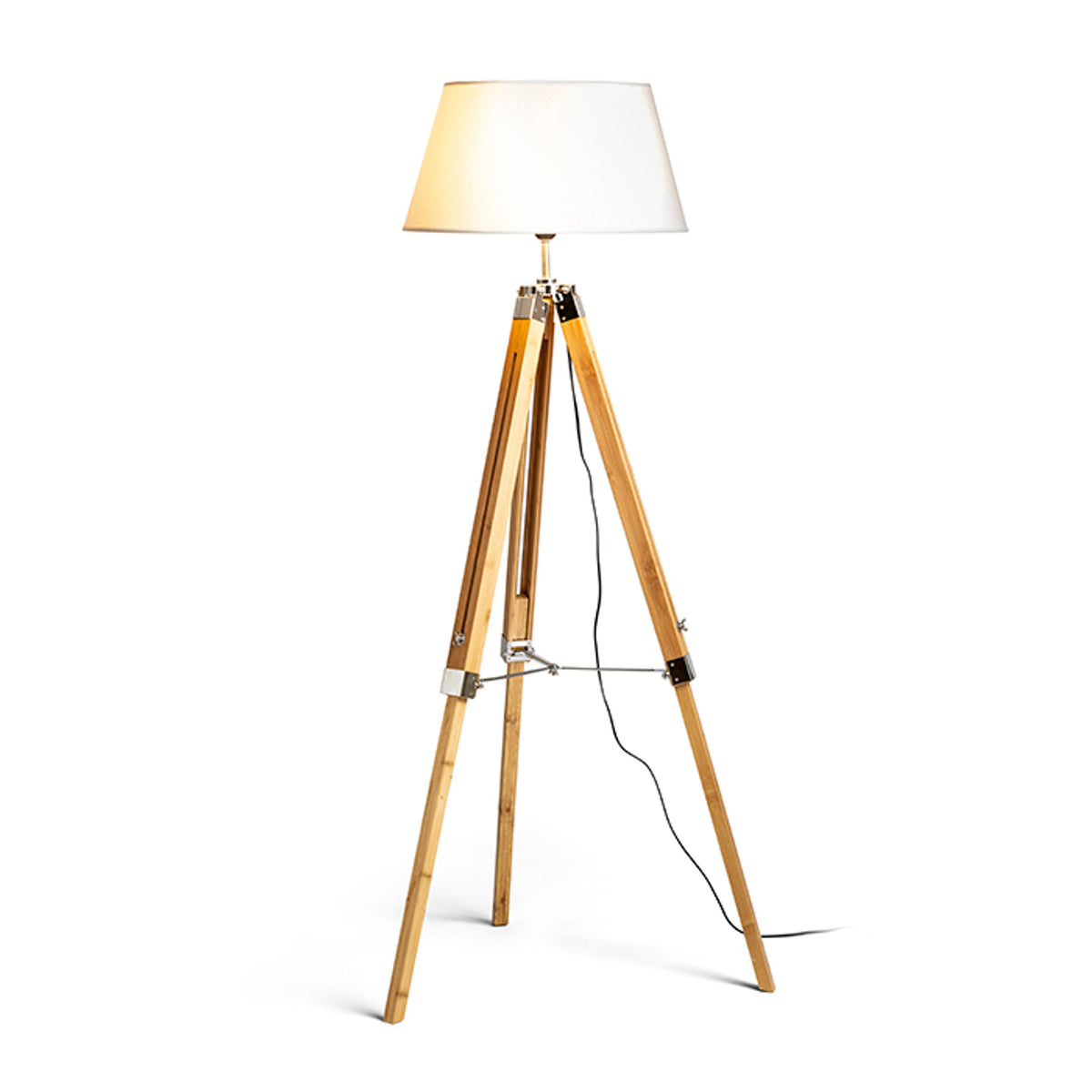 RENDL floor lamp ALVIS/AMBITUS 46 floor white bamboo/chrome 230V LED E27 15W R14044 4