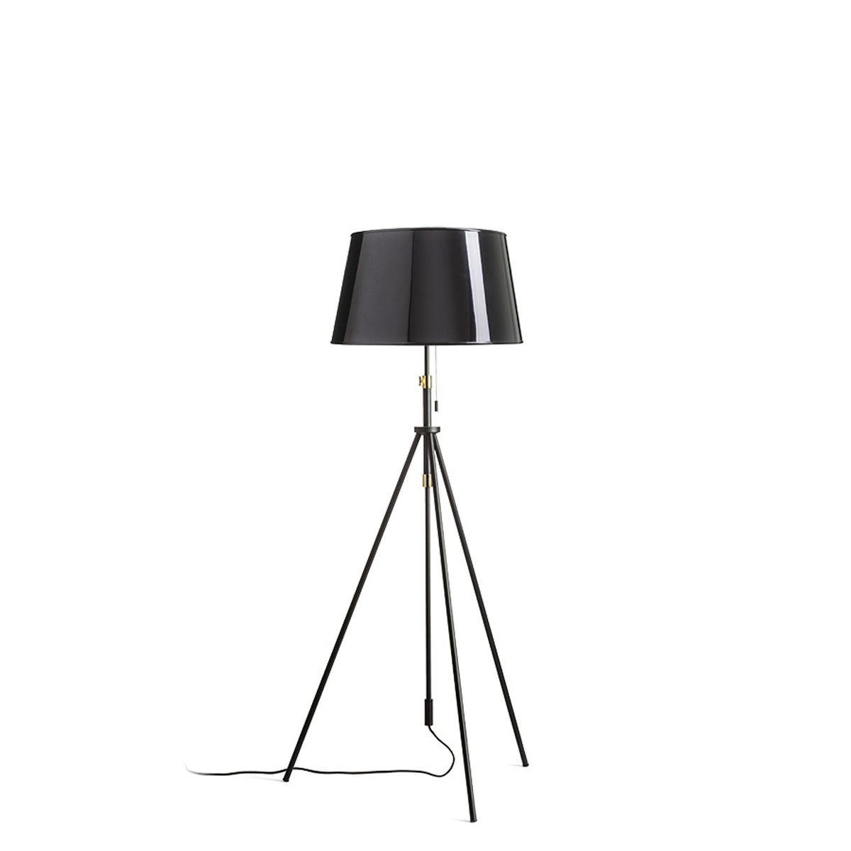 RENDL floor lamp LUTON/RIDICK floor shiny black golden foil/black/metal 230V LED E27 15W R14066 2