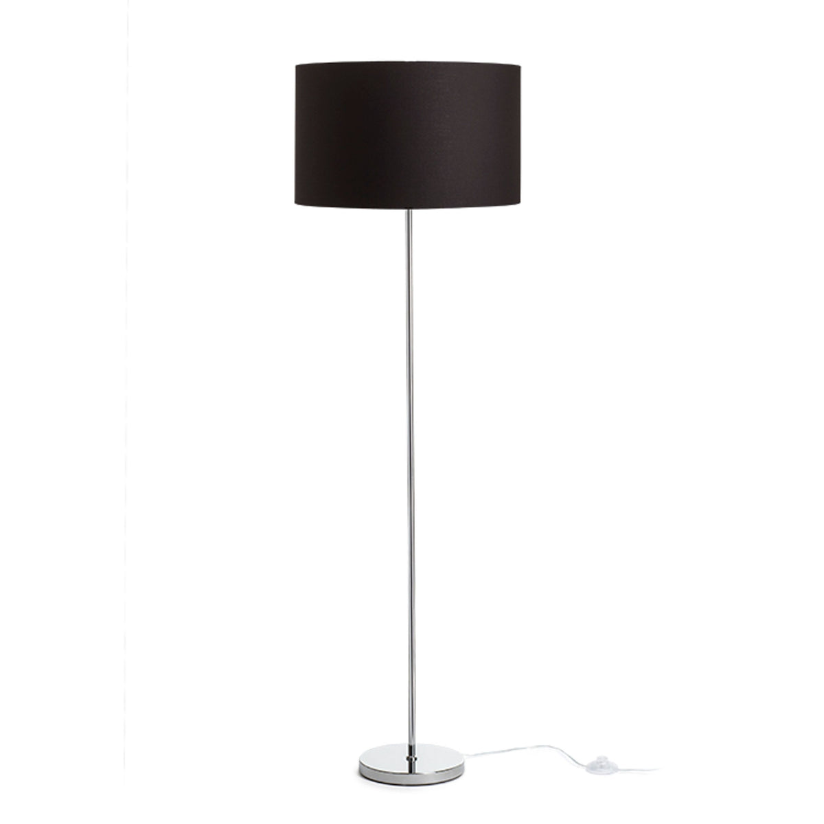 RENDL floor lamp NYC/RON 40/25 floor  Polycotton black/chrome 230V LED E27 15W R14084 1