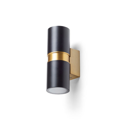 RENDL outdoor lamp MANO wall black/brushed brass 230V LED GU10 2x8W IP54 R14128 4