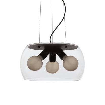 RENDL pendant lamp AMANDA pendant matte black clear glass 230V LED E27 3x15W R14134 4